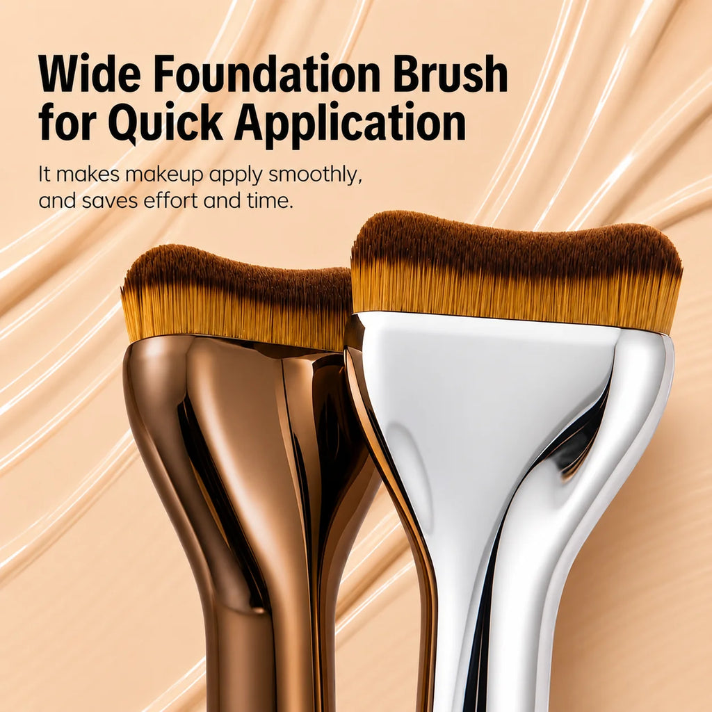 LUXEBLEND Tongue-Shaped Foundation Brush – Ultra-Thin Flat Foundation Brush QXL
