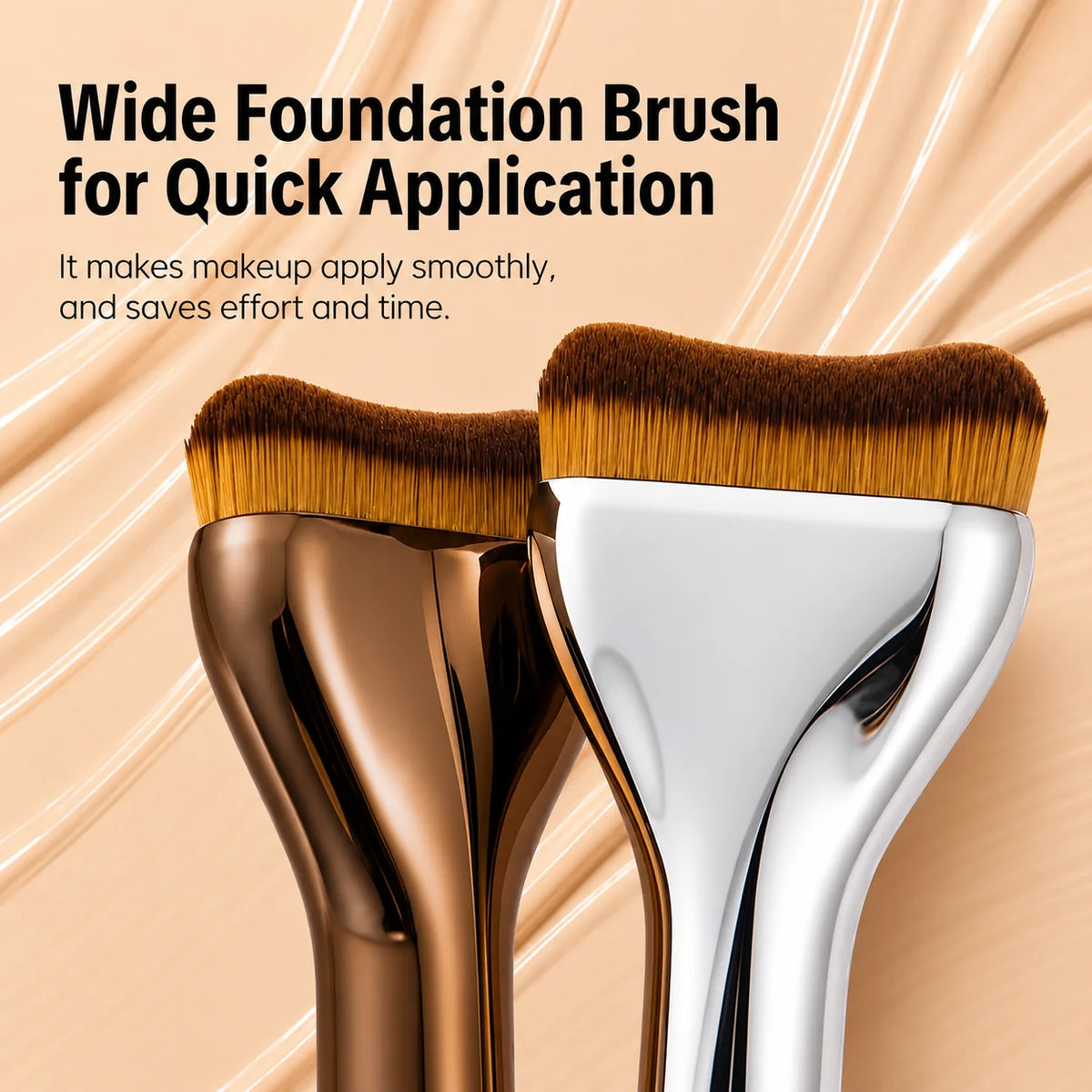 LUXEBLEND Tongue-Shaped Foundation Brush – Ultra-Thin Flat Foundation Brush QXL