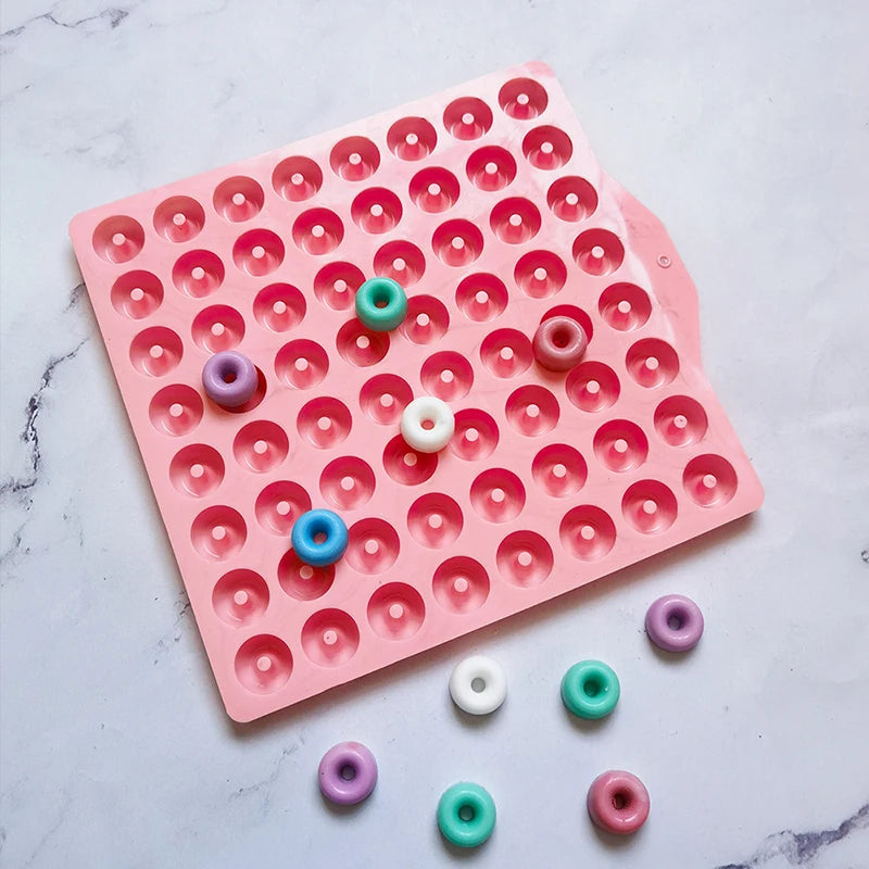 64-Cavity Mini Donut Silicone Mold – Candy, Chocolate & Jelly Silicone Baking Mold QXL