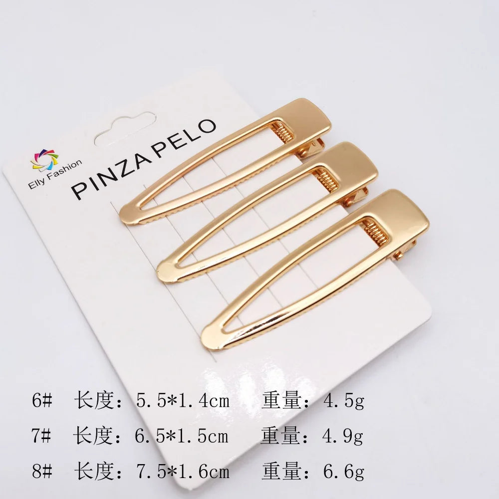 3-Pack Metal Geometric Hair Claw Clips | Korean Crab Barrette Hair Claw Clip Set QXL