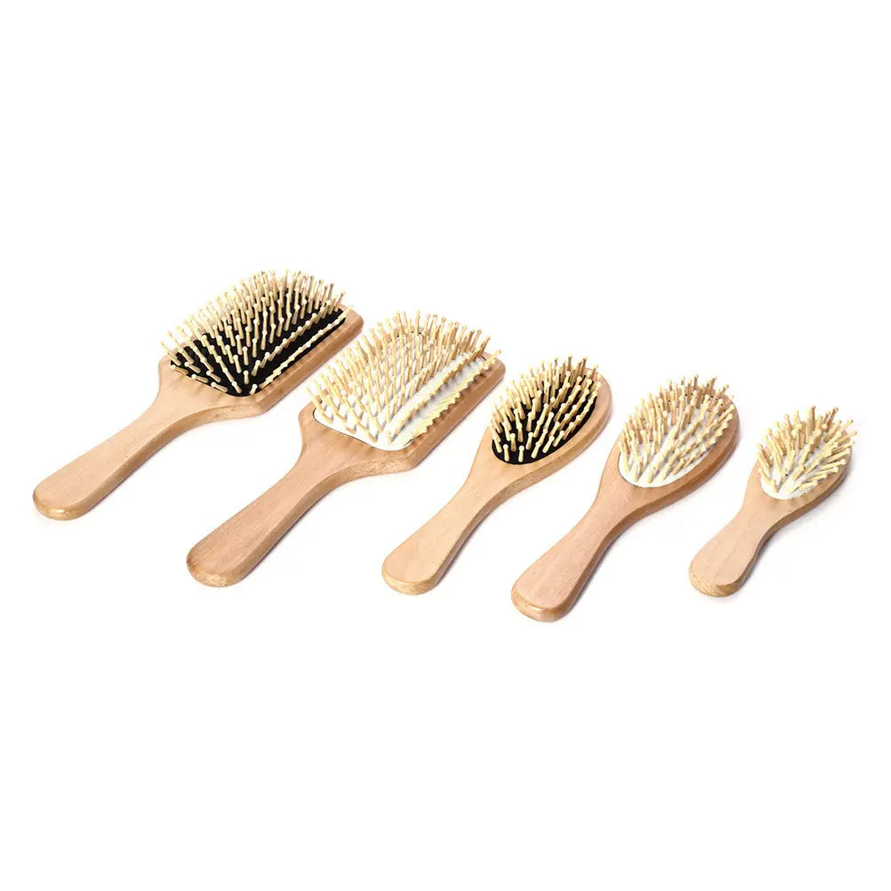 Bamboo Wooden Hair Vent Brush & Scalp Massage Comb | Antistatic Scalp Massage Brush QXL