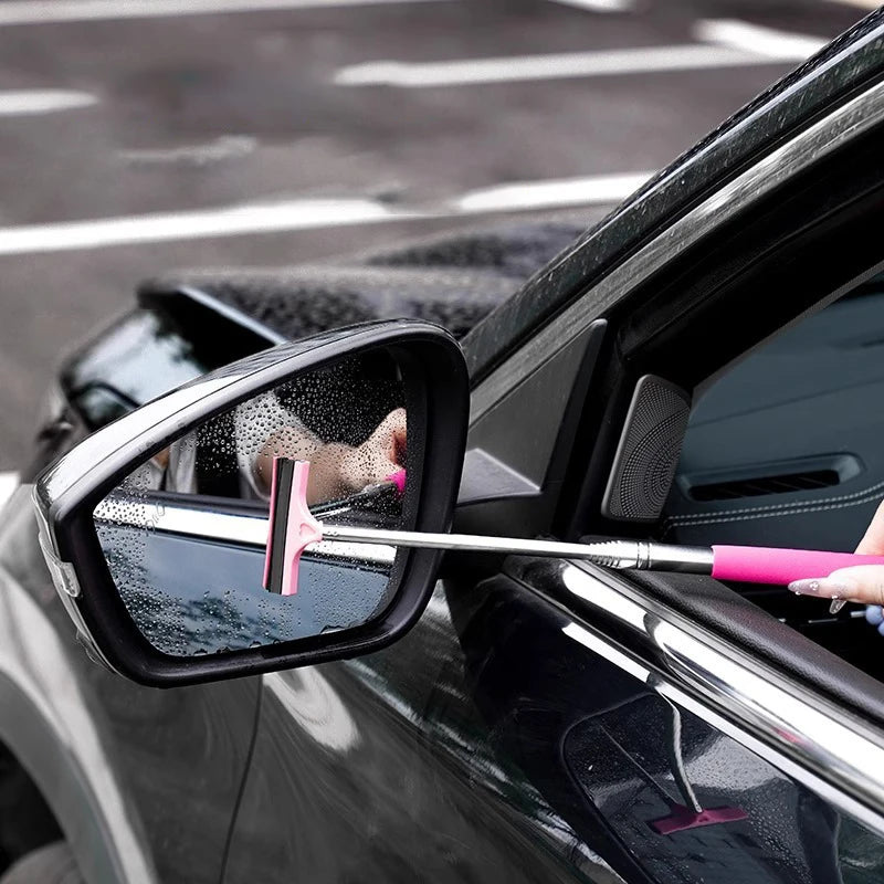 Car Rearview Mirror Wiper | Telescopic Squeegee Cleaner Car Mirror Wiper QXL