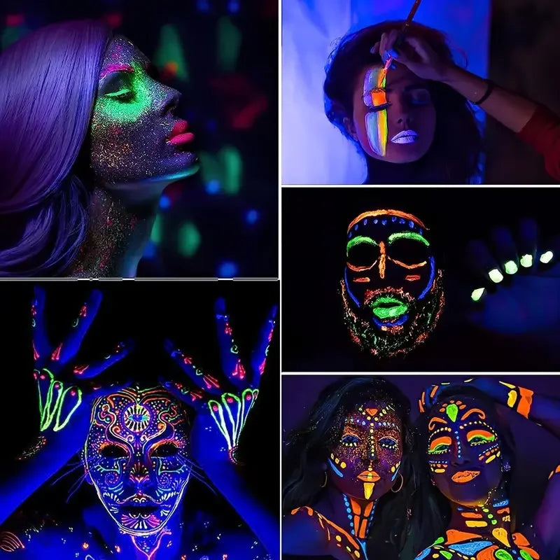 VERONNI 8-Color UV Neon Face & Body Paint | 25ml Glow Set UV Body Paint QXL