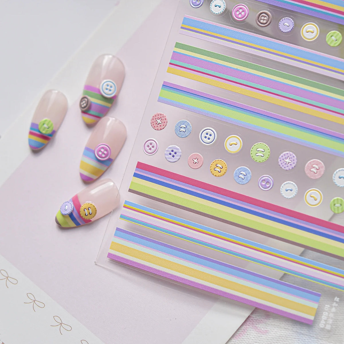 5D Nail Art Stickers – Stripes, Hearts, Stars & Rainbow Decals Nail Art Stickers QXL