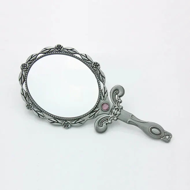 Vintage Metal Handheld Makeup Mirror | Folding Compact Handheld Makeup Mirror QXL
