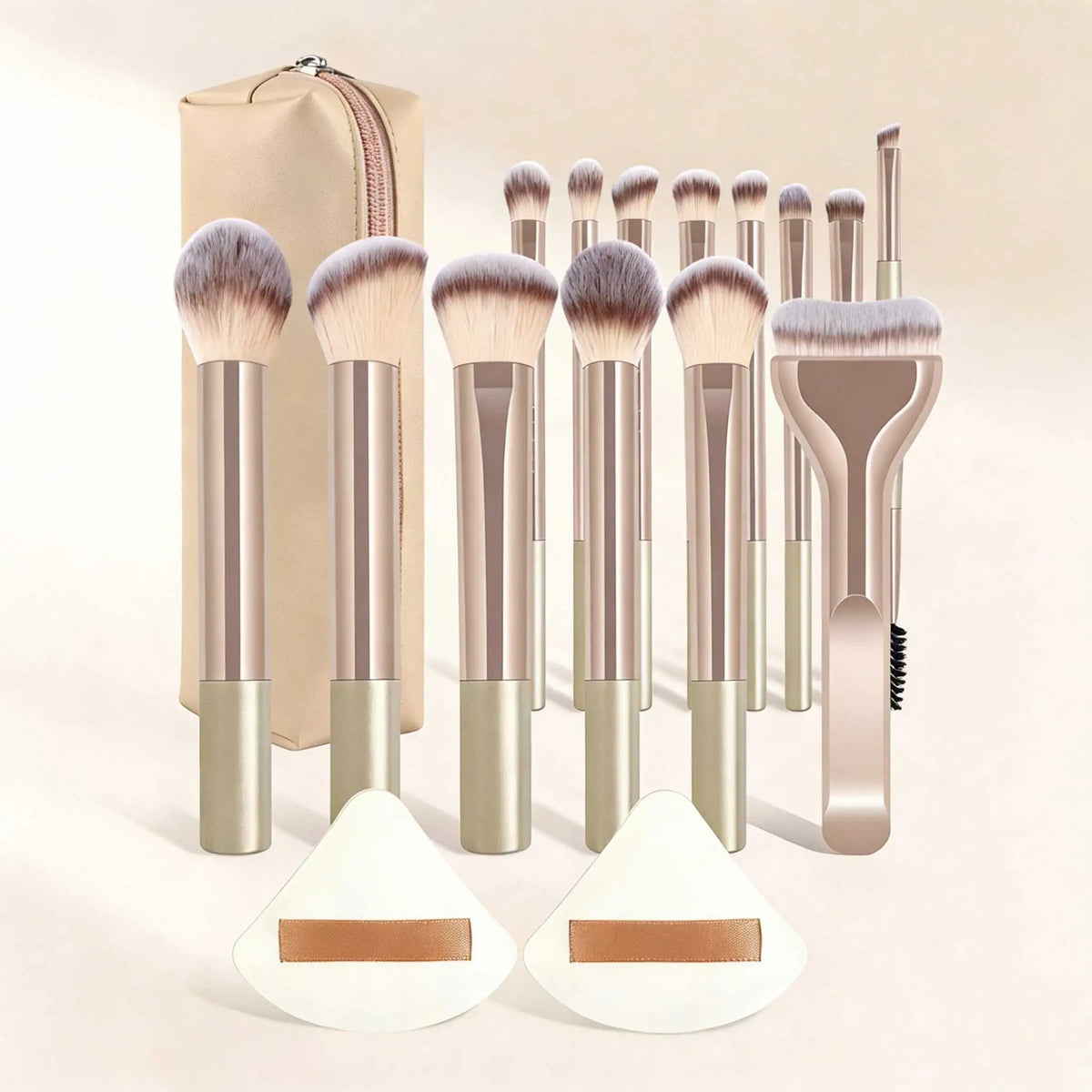 LUXEBLEND 13/17-Pc Makeup Brush Set with Bag & Air Puffs Makeup Brush Set QXL 17pcs