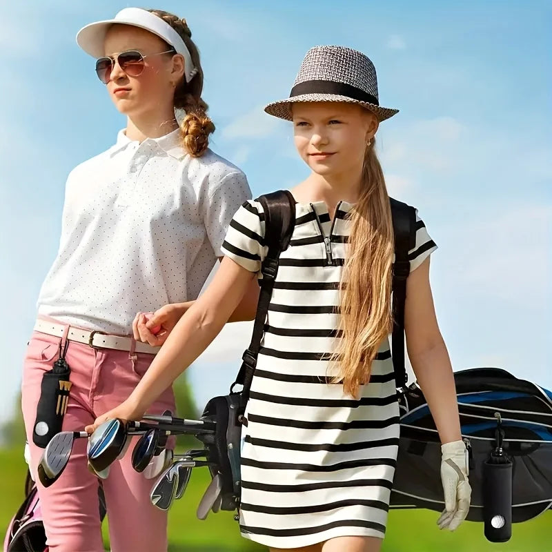 Golf Ball & Tee Waist Holder with Keychain Clip | Hands-Free Golf Accessories QXL