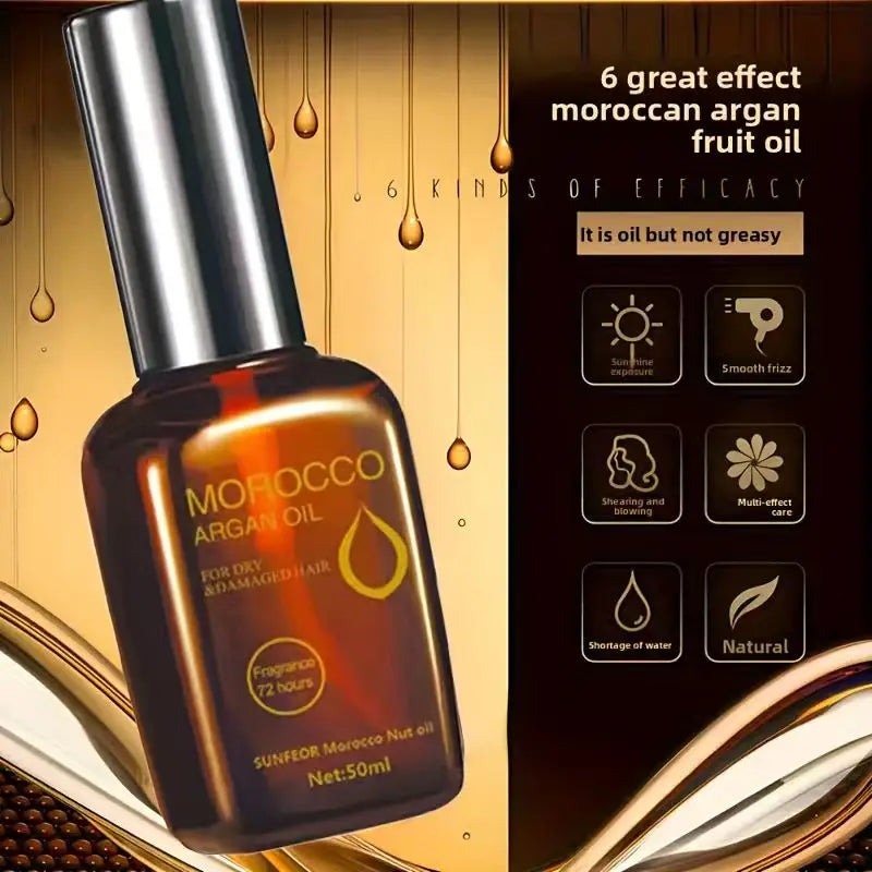 Moroccan Argan Oil Hair Serum | Smooth, Moisturize & Shine Hair Care Serum QXL