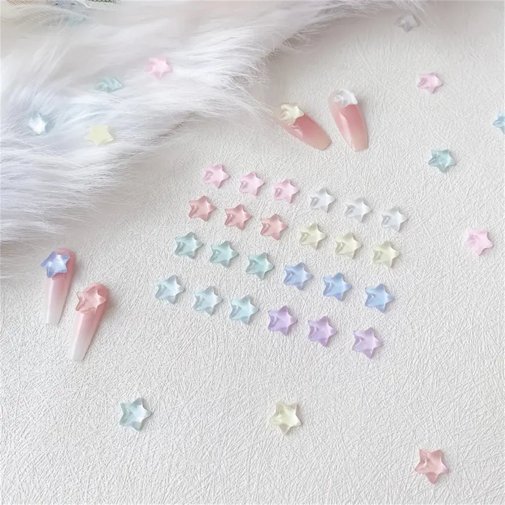 10-Pack 3D Resin Star Nail Art Charms | Kawaii Rhinestones DIY Nail Art Charms QXL