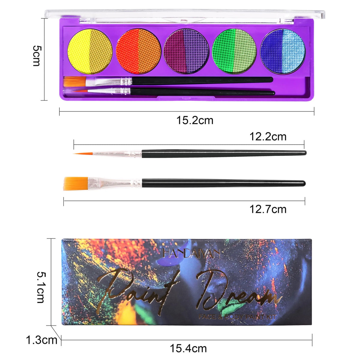 10-Color UV Neon Face & Body Paint Palette | Glow Kit Face & Body Paint QXL
