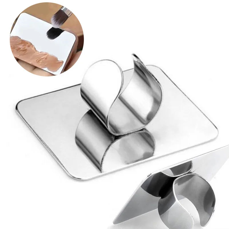 Stainless Steel Ring Nail Art Paint Mixing Palette Tool Nail Art Palette QXL