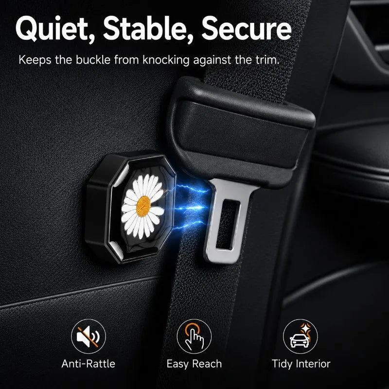 Magnetic Seat Belt Buckle Holder – Anti-Rattle Car Clip Car Interior Accessory QXL