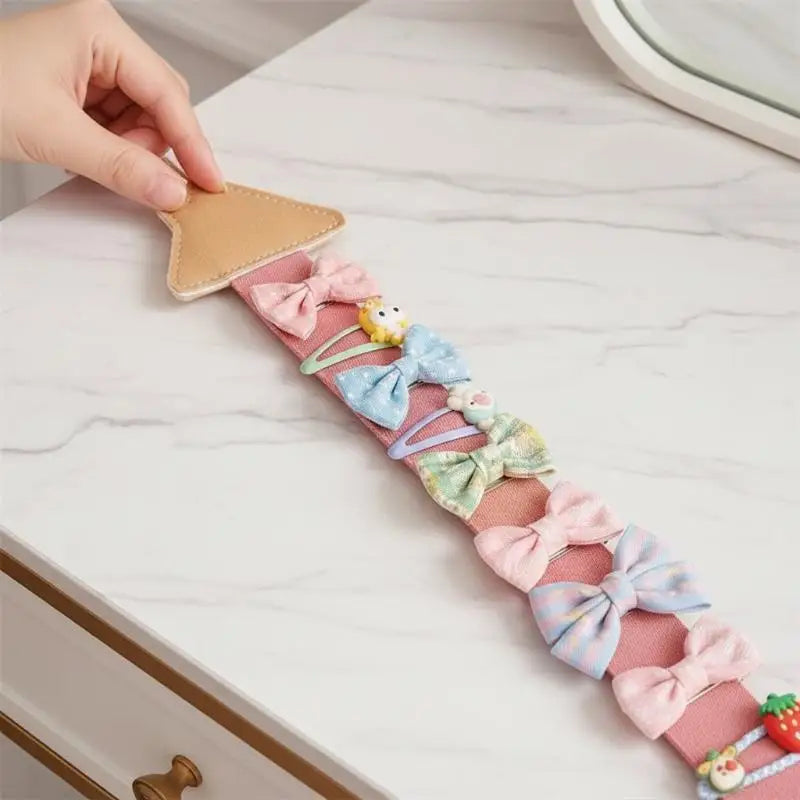 Kids Hair Clip Organizer | Wall-Mount Cartoon Storage Strap Hair Accessory Organizer QXL