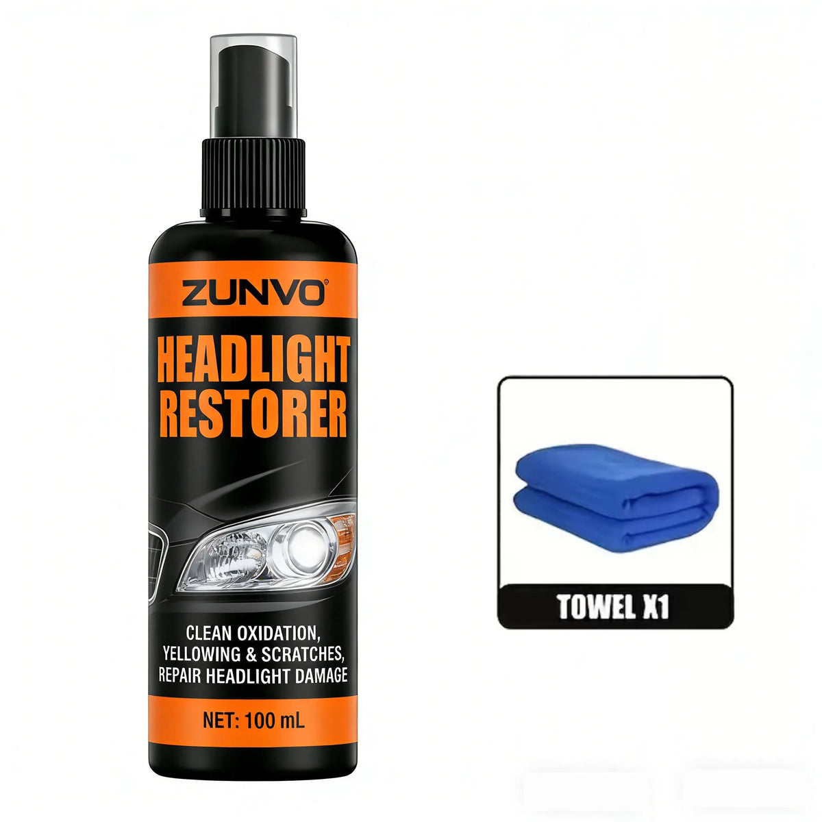 Car Headlight Restorer Spray | Fix Oxidation & Yellowing Headlight Restorer Spray QXL
