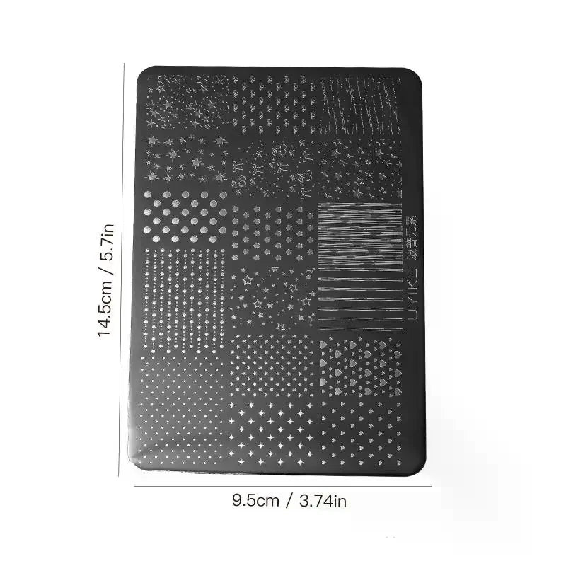 Stainless Steel Nail Stamping Plate – Stars, Dots & Stripes Nail Stamping Plate QXL