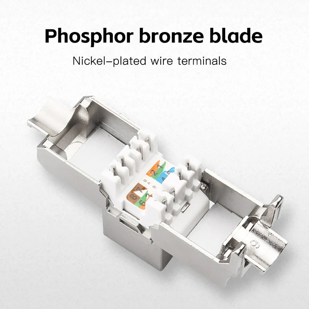 Tool-Less Cat6a Cat7 Shielded Keystone Jack RJ45 STP Module Keystone Jack Module QXL