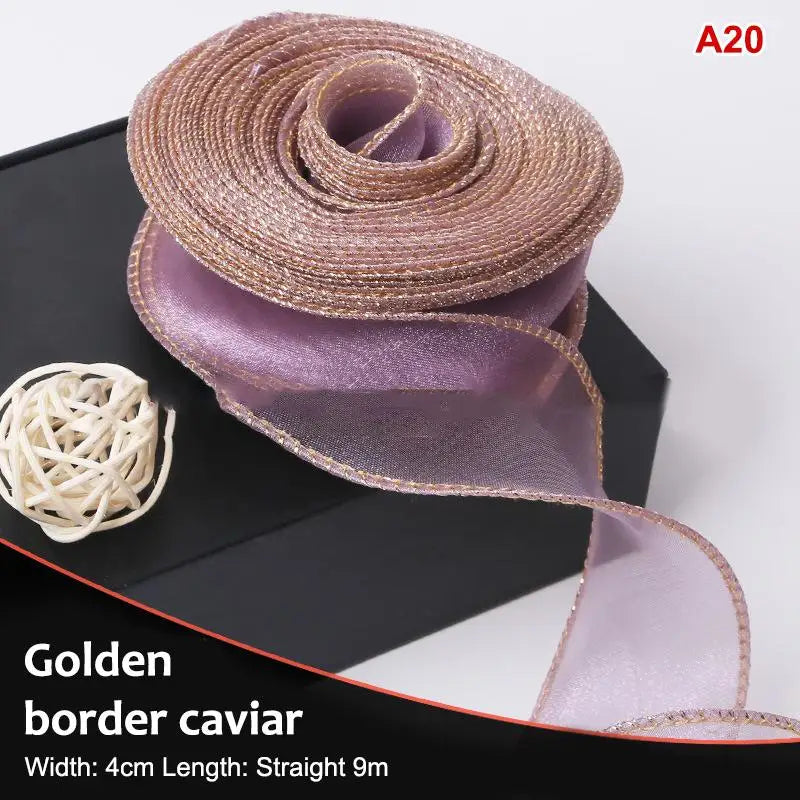 10-Yard Organza Wavy Edge Ribbon 4cm | Bouquet & Gift Wrap Organza Craft Ribbon QXL A20