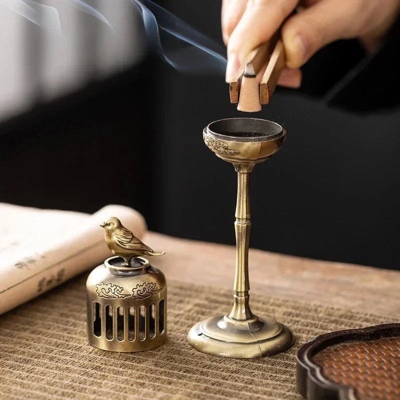 Backflow Incense Holder – Alloy Hollow Censer Home Decor Incense Holder QXL