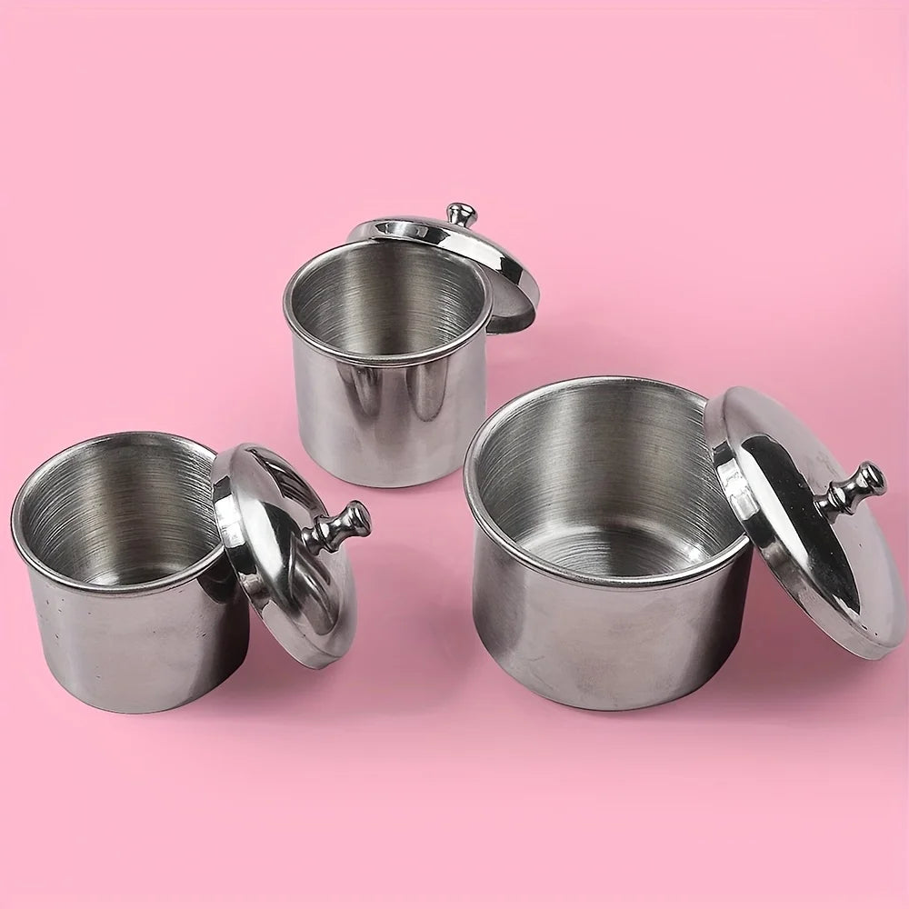3-Pc Stainless Steel Dappen Dish Set | Nail Art Liquid Cups Nail Art Container Set QXL