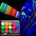 15-Color UV Fluorescent Water-Based Face & Body Paint Set UV Face & Body Paint QXL 15 Colors