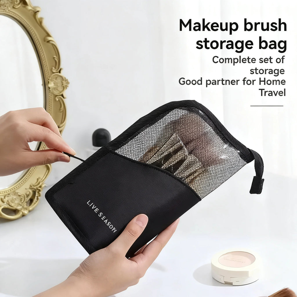 Transparent Vertical Makeup Brush Bag | Travel Cosmetic Organizer Cosmetic Organizer Bag QXL