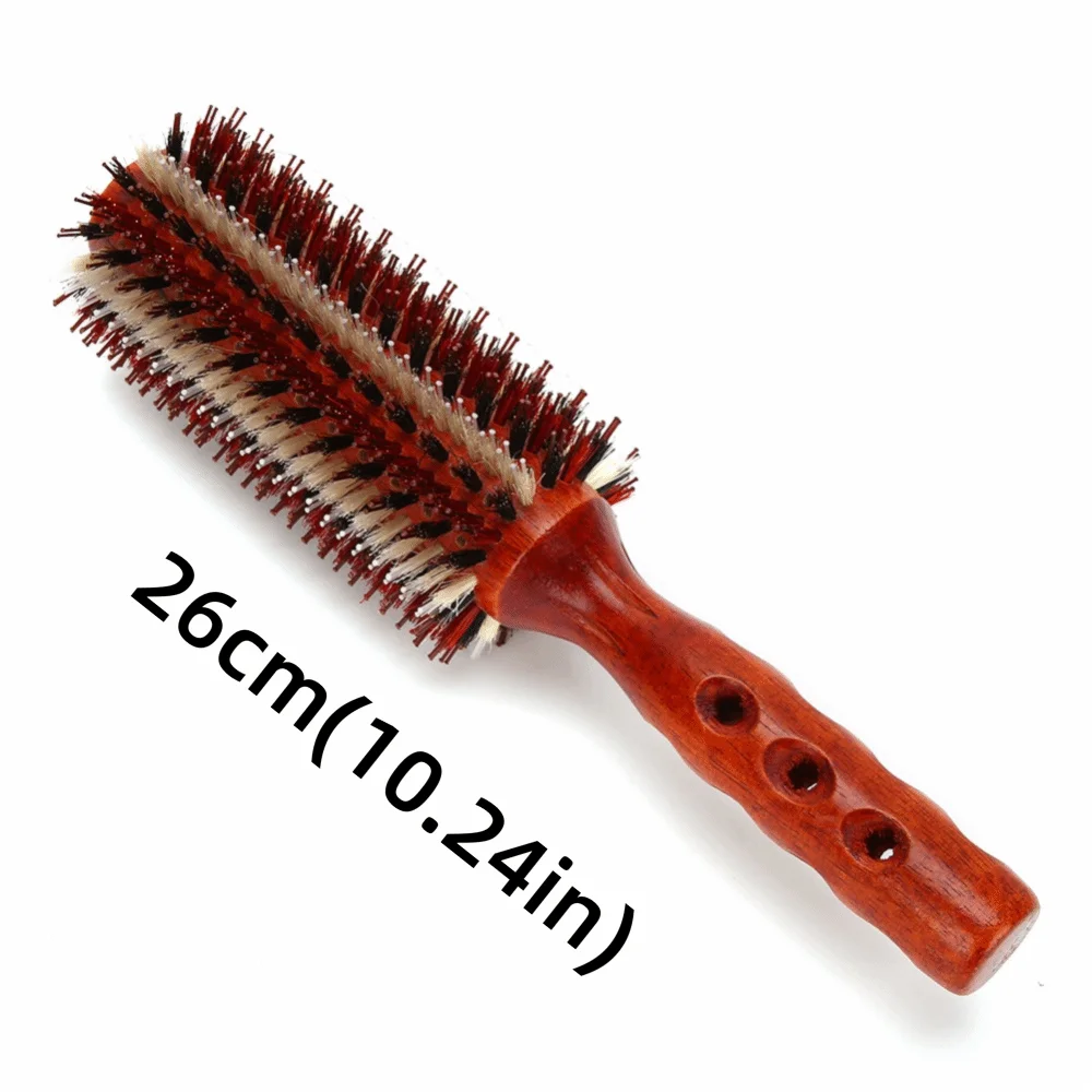 Large Round Hair Brush – Wood & Nylon for Curly All Hair Types Round Hair Brush QXL