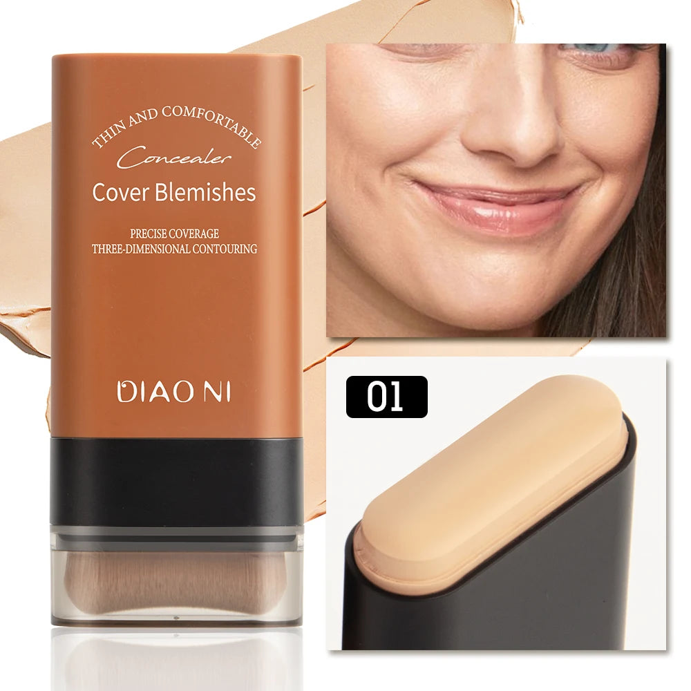 Tioni Dual-Head Foundation Stick with Brush | Long-Lasting Foundation Stick QXL 24339-01