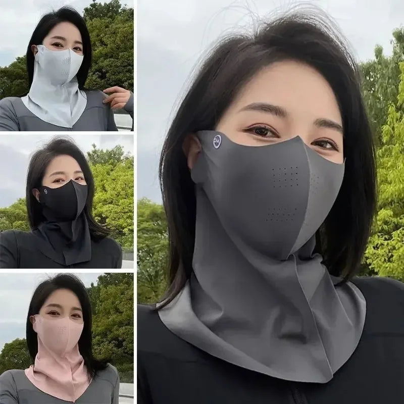 UPF 50+ Ice Silk Sun Protection Face Mask UV Veil Sun Protection Mask QXL