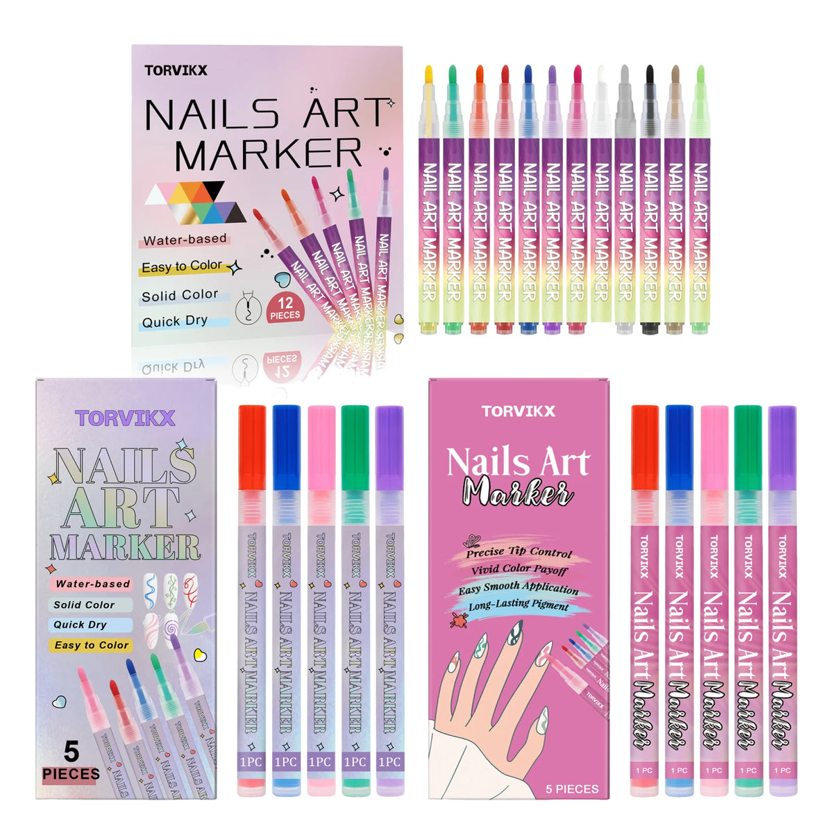 Waterproof Nail Art Graffiti Pen | Fine Tip Drawing Tool Nail Art Pen QXL