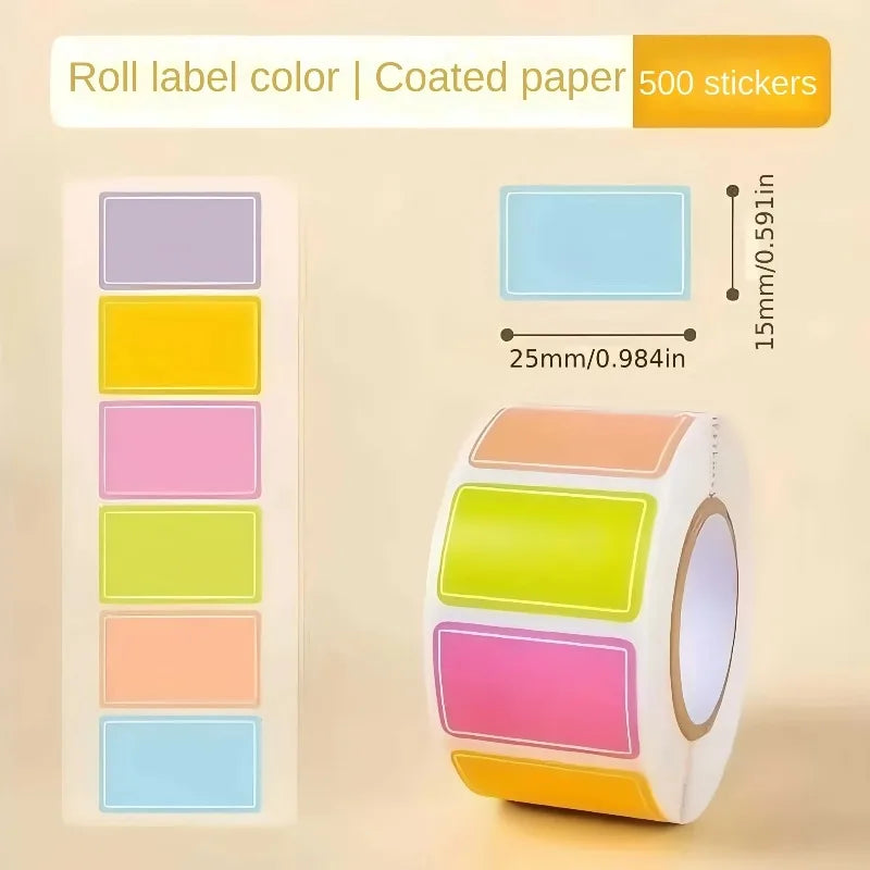 500-Count Waterproof Colored Name Labels – Write-On Sticker Roll Label Sticker Roll QXL