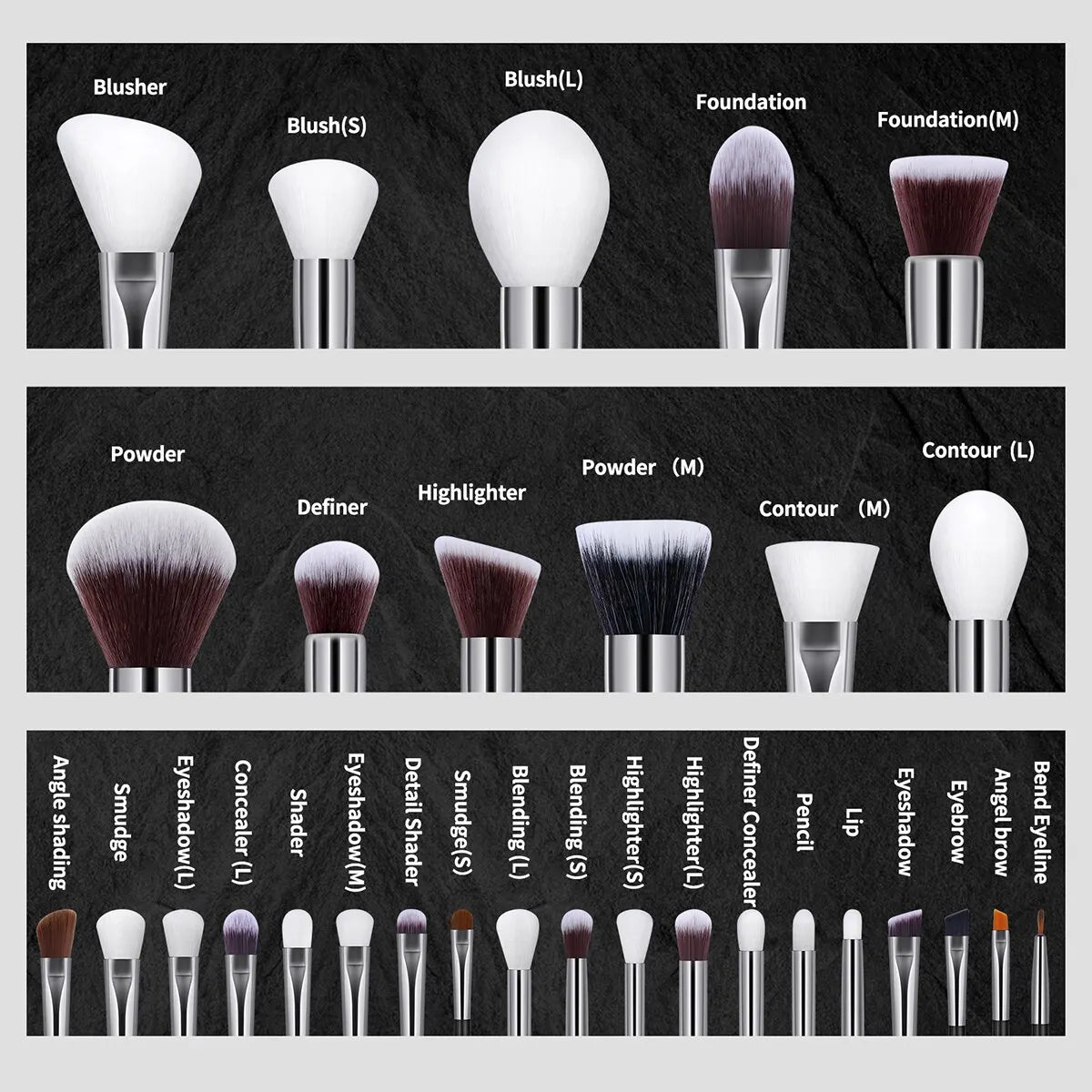 MAANGE 30-Pc Professional Makeup Brush Set – Soft Synthetic Makeup Brush Set QXL