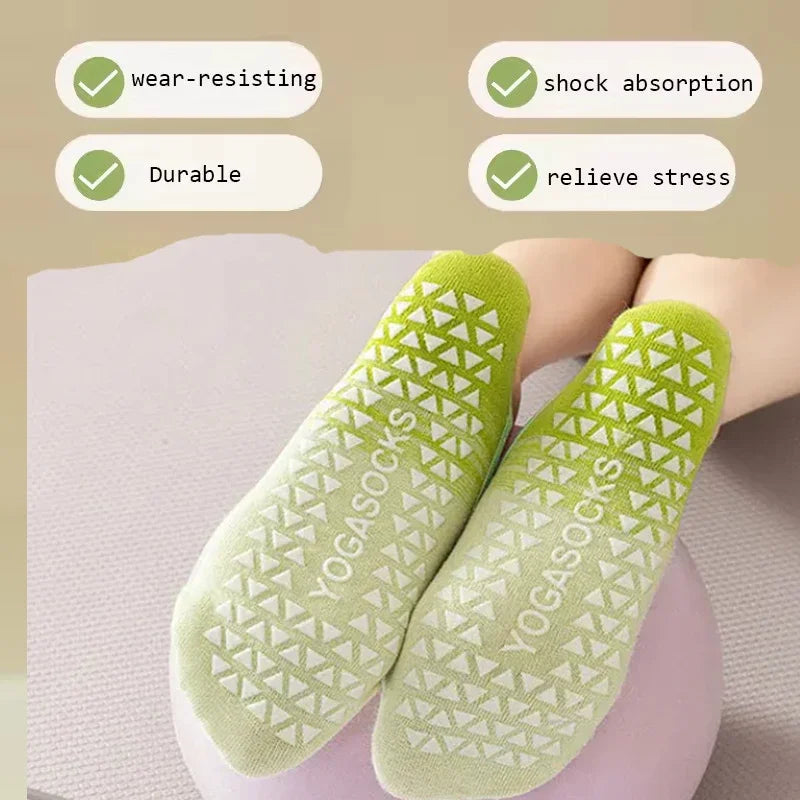 Women's Non-Slip Yoga Socks | Silicone Grip Pilates No-Show Yoga Grip Socks QXL