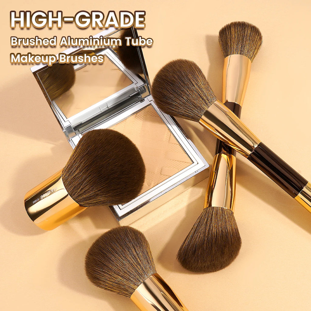 MAANGE 50-Pc Makeup Brush Kit | Puffs, Bag & Cleaning Bowl Makeup Brush Set QXL