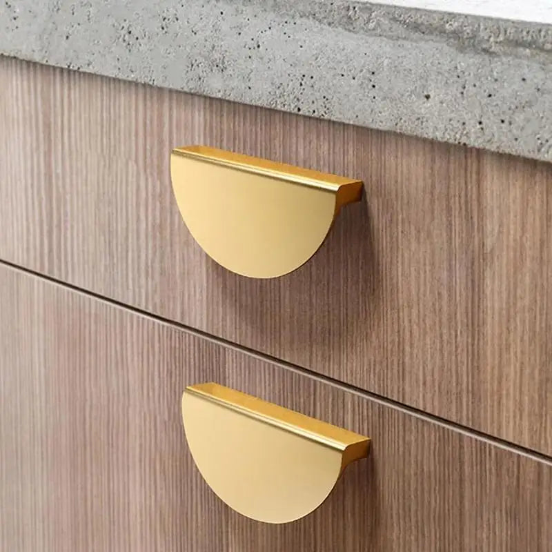 Gold Semi-Circular Cabinet Handle | Zinc Alloy Drawer Pull Knob Cabinet Door Handle QXL