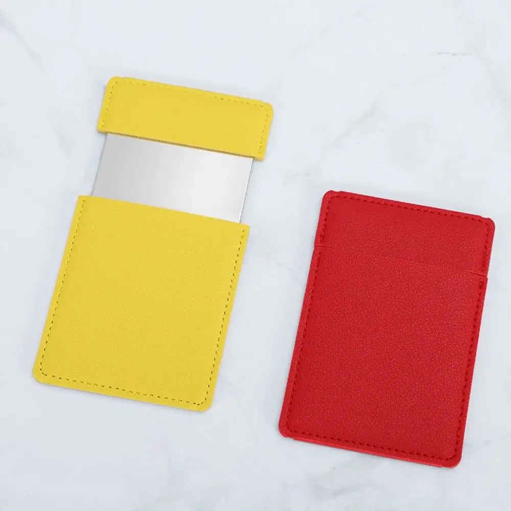 Stainless Steel Pocket Makeup Mirror | PU Leather Compact Pocket Makeup Mirror QXL