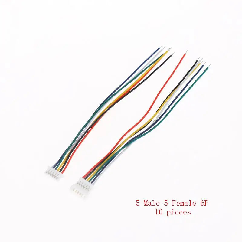 10-Pack 1.25mm Mini JST Connector Cable 2–6 Pin Male Female JST Connector Cable QXL 5 Male 5 Female 6P