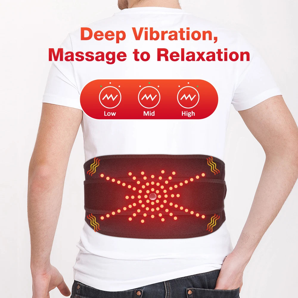 Hailicare Cordless Heated Waist Massage Belt | Red Light Therapy Heated Massage Belt QXL