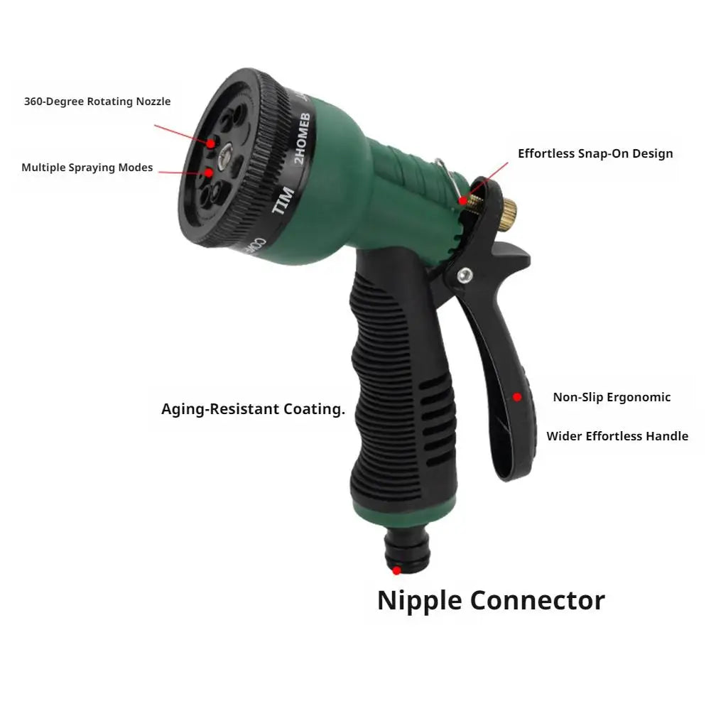 8-Function Garden Hose Spray Nozzle | High-Pressure Water Gun Garden Hose Nozzle QXL