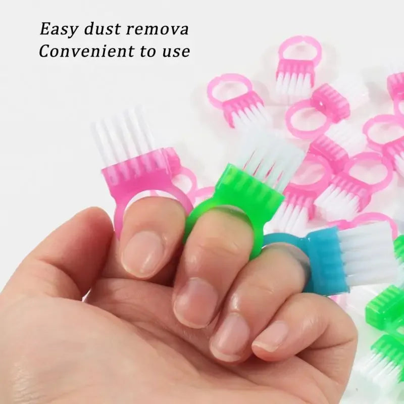 10-Pack Ring Nail Dust Cleaning Brush | Manicure Tool Nail Dust Brush QXL