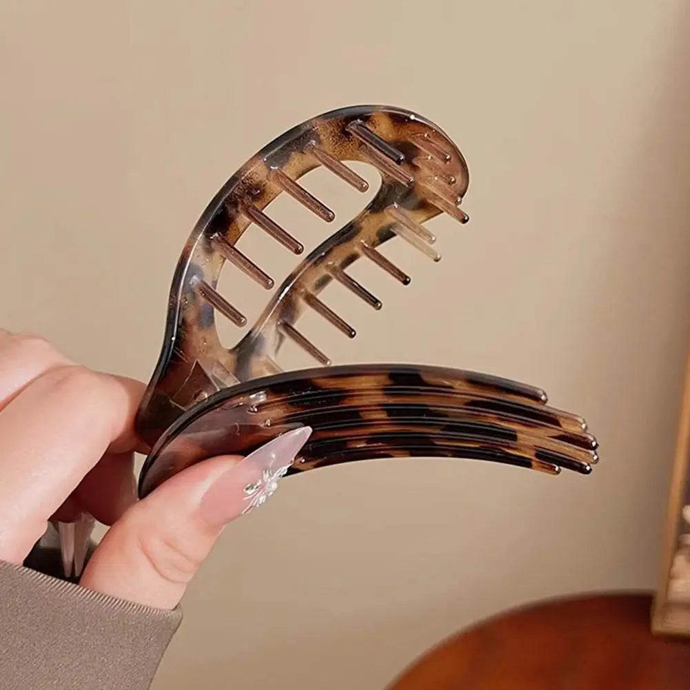 Retro Leopard French Flat Claw Hair Clip for Women & Girls Hair Claw Clip QXL