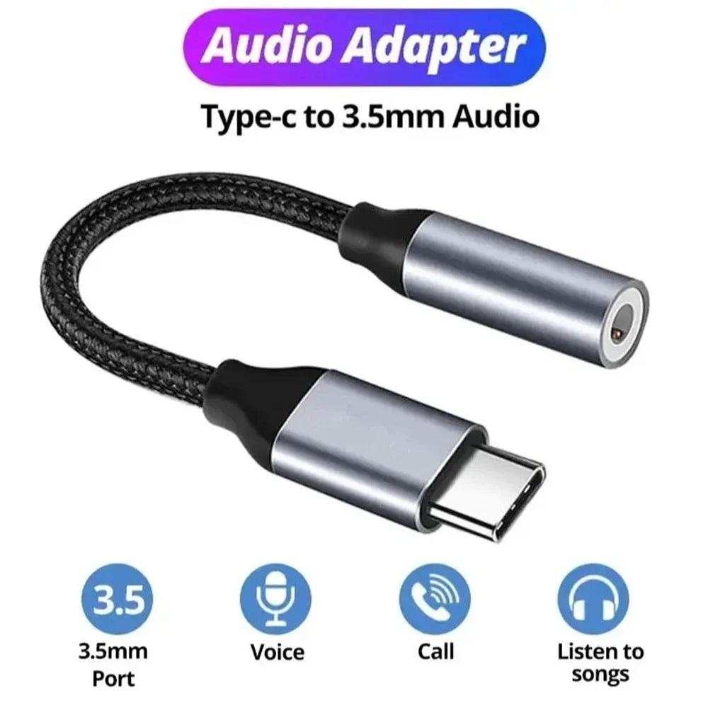 USB-C to 3.5mm Headphone Jack Adapter | Aux Audio Cable Audio Adapter QXL
