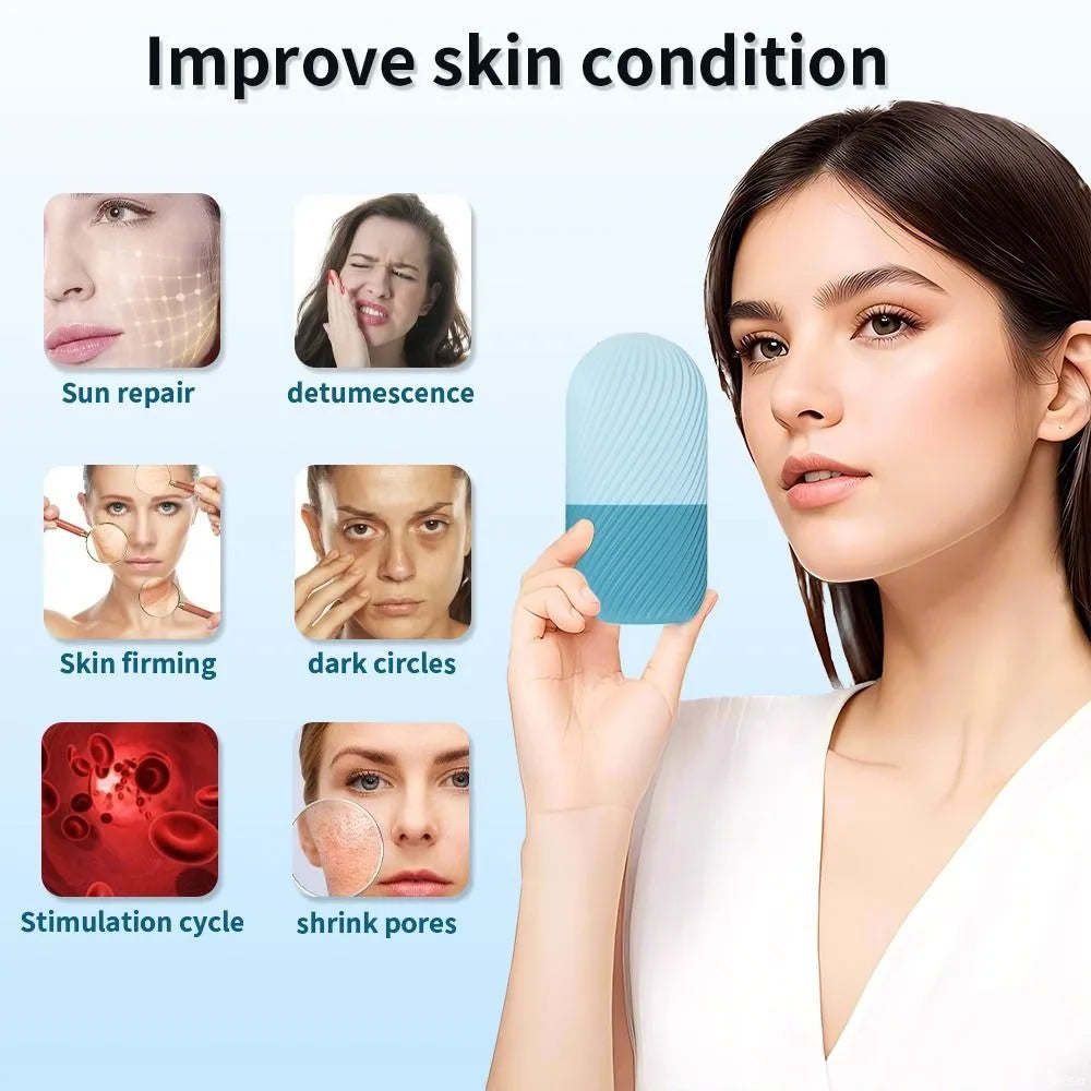 Silicone Ice Roller for Face | Reusable Facial Massager Facial Ice Roller QXL