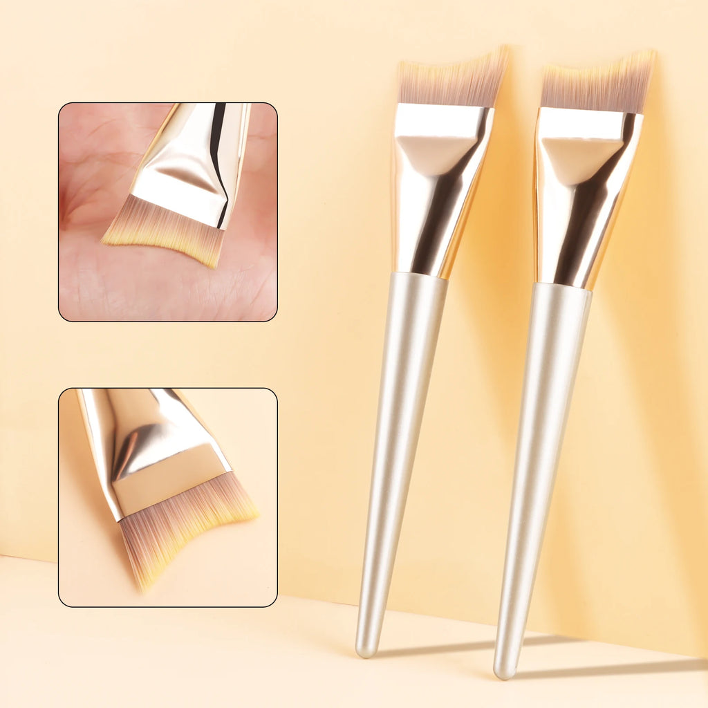 Ronshadow Crescent Flat Head Foundation Brush | 2-Pack Foundation Makeup Brush QXL Ivory