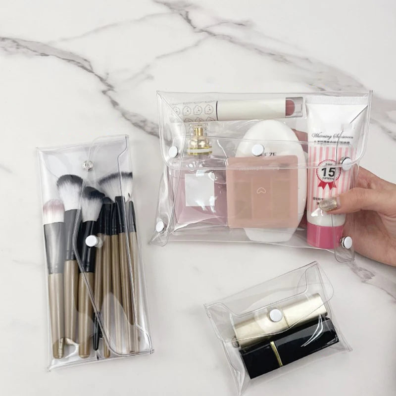 PVC Transparent Makeup Brush Bag | Travel Organizer Pouch Makeup Brush Bag QXL