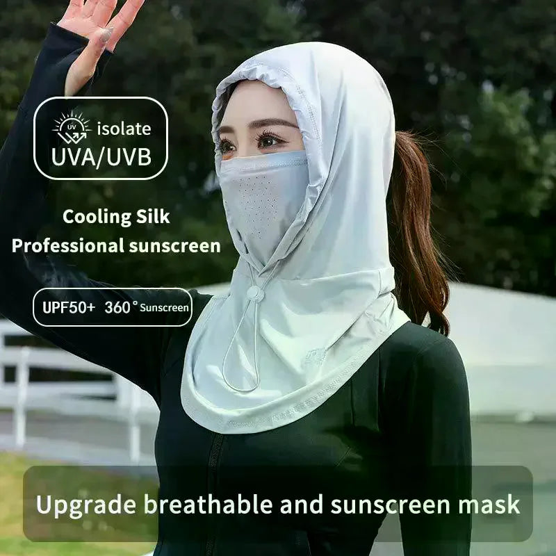 Women's Ice Silk Sun Hat & Neck Shawl | UV Protection Women's Sun Hat QXL