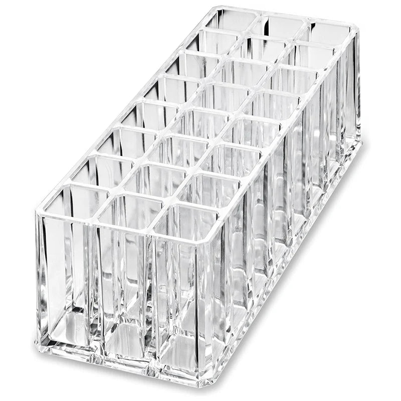 24-Slot Clear Acrylic Makeup Brush & Lipstick Organizer Makeup Organizer QXL