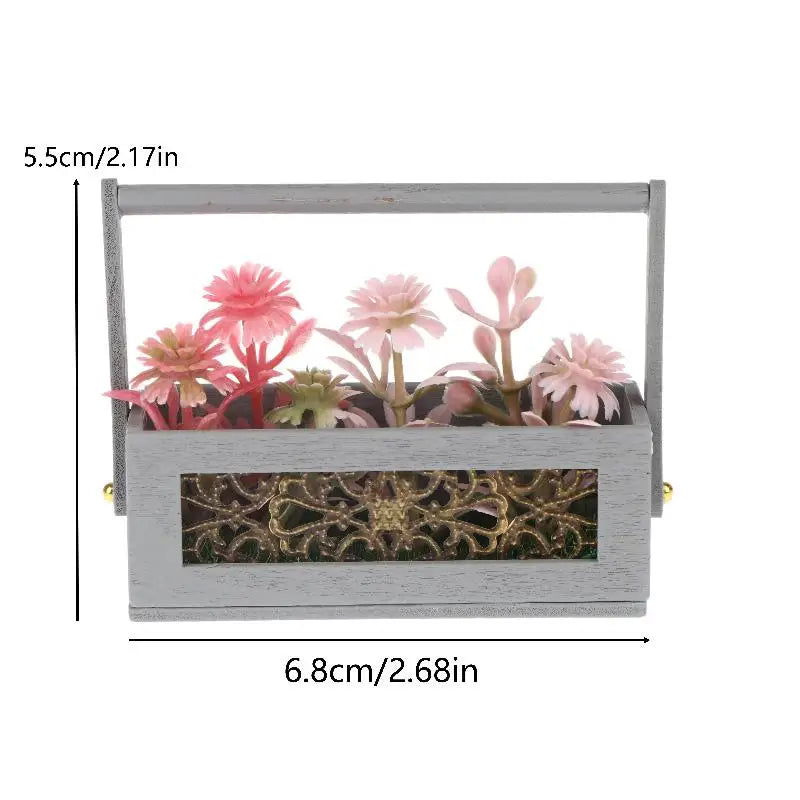1:12 Scale Miniature Flower Basket | Dollhouse Floral Decor Dollhouse Miniature QXL A2