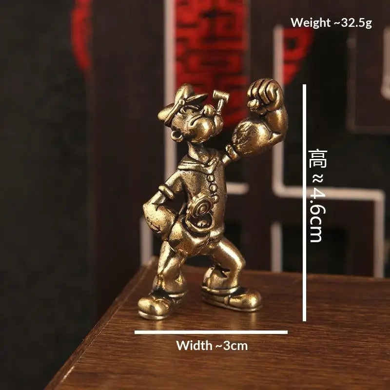 Popeye Sailor Man Brass Statue | Home & Desk Decor Ornament Decorative Figurine QXL