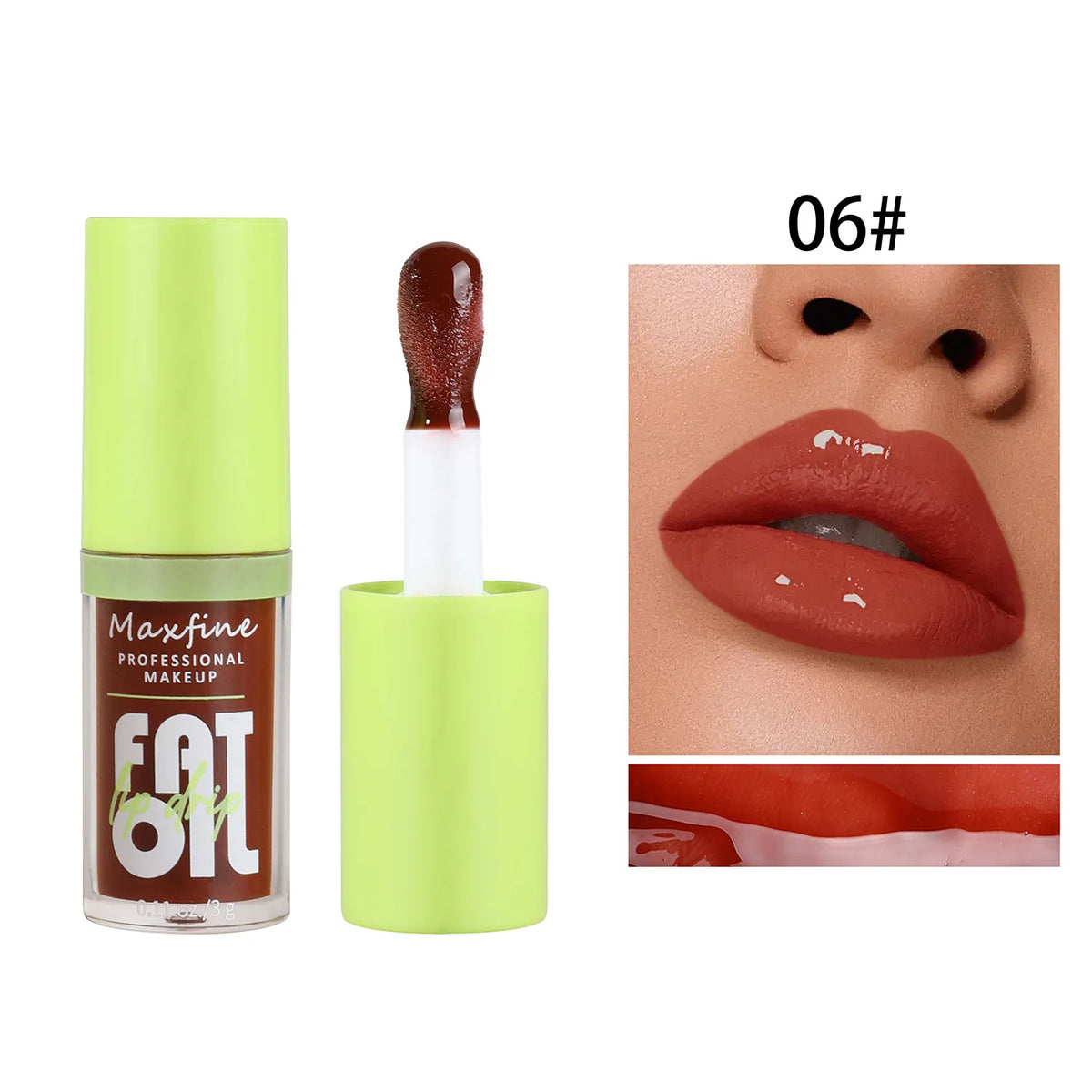 MAXFINE Green Mirror Lip Gloss – Plumping & Moisturizing Lip Gloss QXL 06