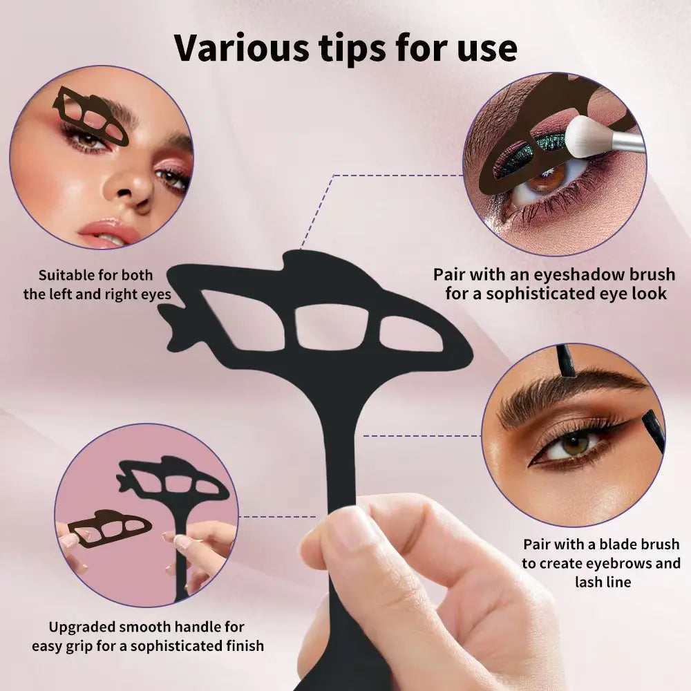 6-Pc Reusable Eyeshadow Stencil & Brush Set | Beginner Kit Eyeshadow Stencil Set QXL